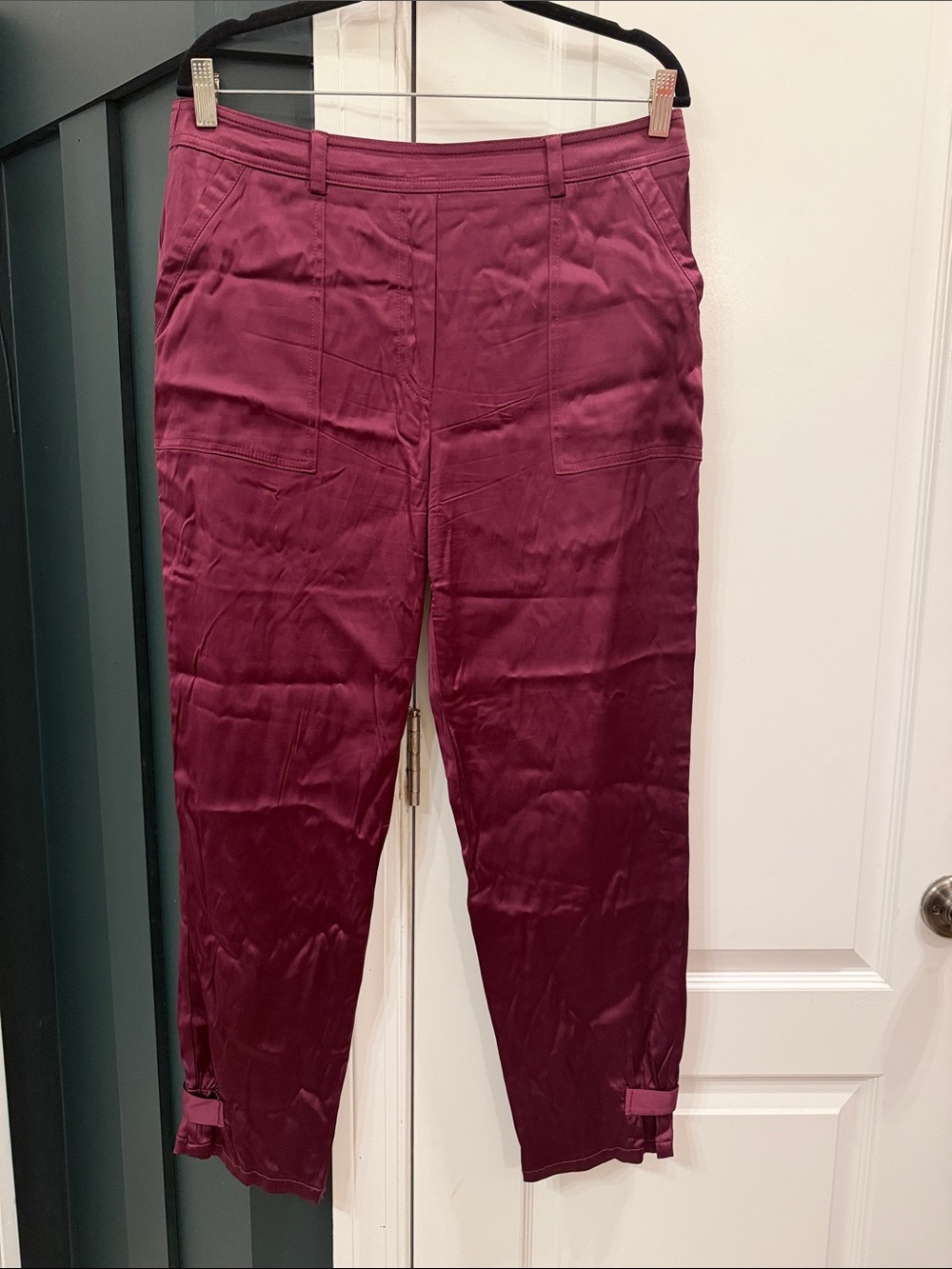 Trina Turk Cropped Utility Pants in Plum